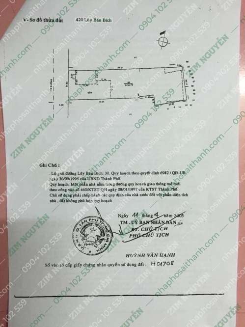 Hình ảnh Bán đất 420 Lũy Bán Bích, Phường Hòa Thạnh, quận Tân Phú