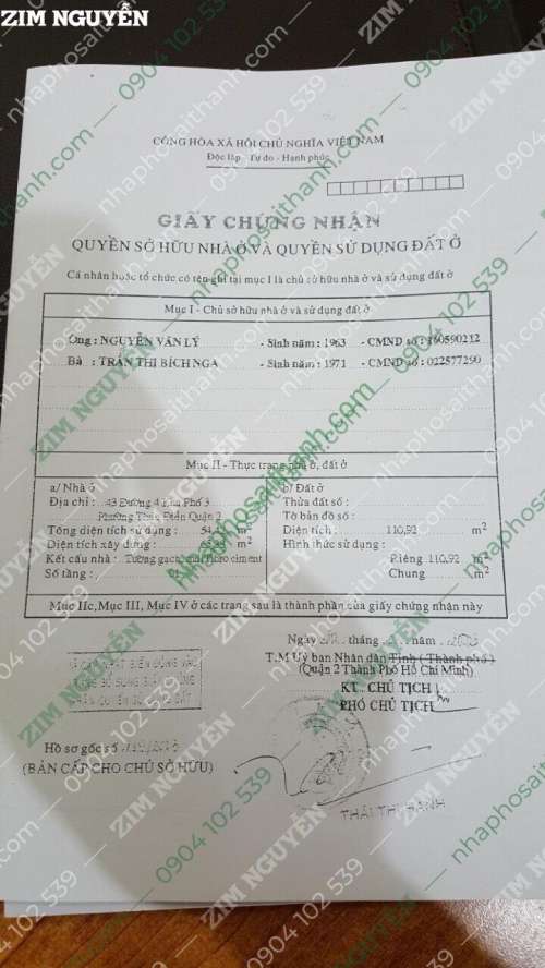 Hình ảnh Bán nhà 43 Đường số 4 Làng Báo Chí Thảo Điền Quận 2