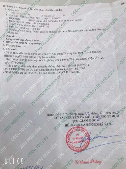 Hình ảnh Bán đất 47/1/8 Quốc Hương Thảo Điền Quận 2