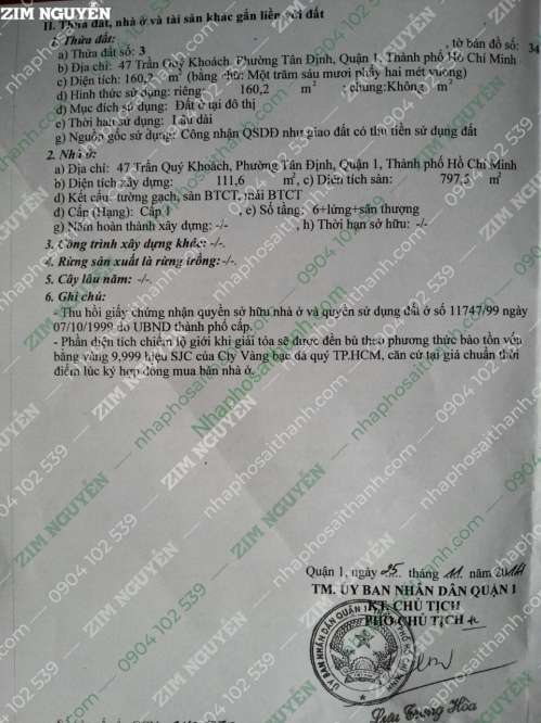 Hình ảnh Bán tòa nhà 47 Trần Quý Khoách Phường Tân Định Quận 1