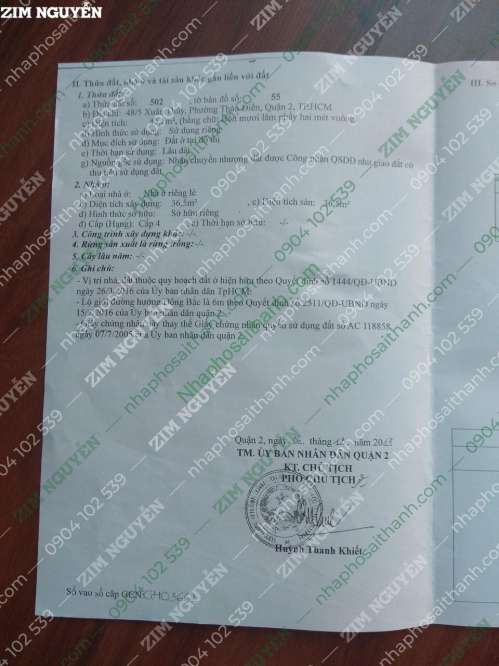 Hình ảnh Bán nhà 48/5 Xuân Thủy Thảo Điền Quận 2 CN 45,2m Giá 6,8 Tỷ