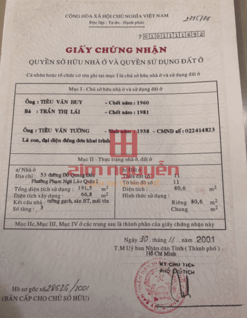 Hình ảnh Bán nhà 53 Đỗ Quang Đẩu Phường Phạm Ngũ Lão Quận 1