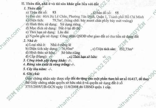 Hình ảnh Bán nhà 60 60A Bà Lê Chân, Phường Tân Định, Quận 1