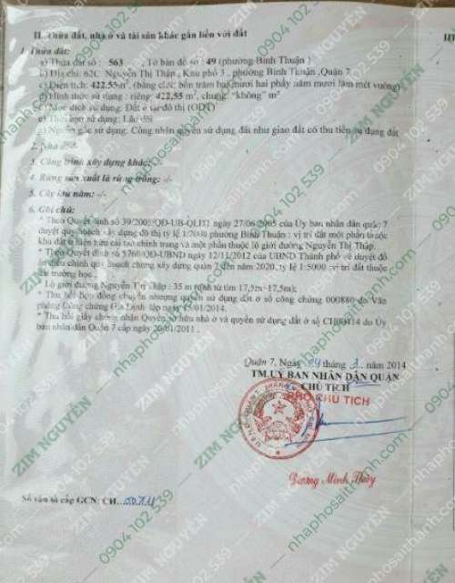 Hình ảnh Bán đất 62c Nguyễn Thị Thập, Phường Bình Thuận, Quận 7