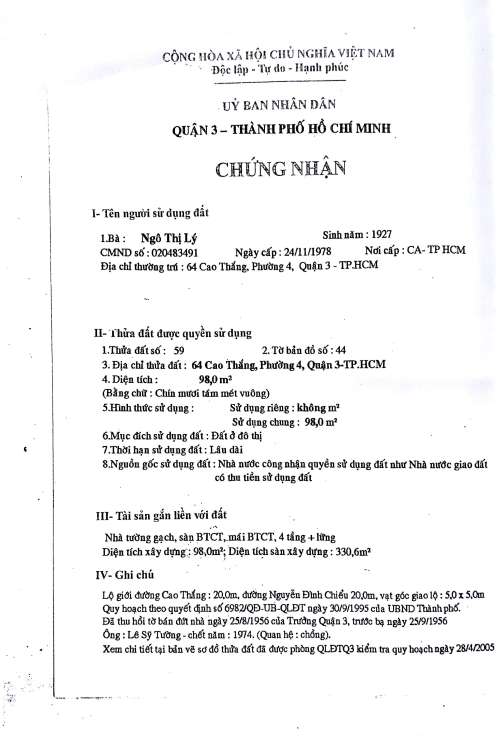 Hình ảnh Bán nhà 64 Cao Thắng Phường 4 Quận 3