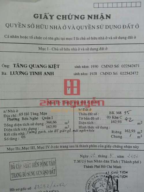 Hình ảnh Bán nhà 65 Hồ Tùng Mậu, Phường Bến Nghé, Quận 1