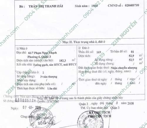 Hình ảnh Bán nhà 66/7 Phạm Ngọc Thạch, Phường Võ Thị Sáu, Quận 3