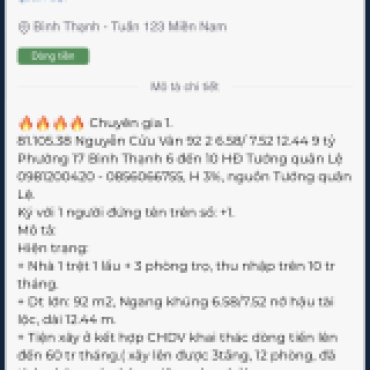 Hình ảnh Bán nhà hẻm 81/105/38 Nguyễn Cửu Vân Phường Gia Định Tp Hồ Chí Minh