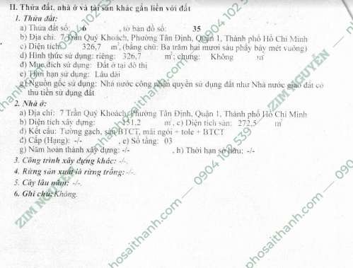 Hình ảnh Bán nhà 7 Trần Quý Khoách, Phường Tân Định, Quận 1