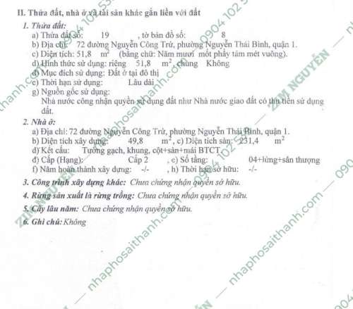 Hình ảnh Bán nhà 72 Nguyễn Công Trứ Phường Nguyễn Thái Bình Quận 1