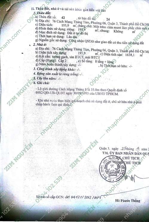 Hình ảnh Bán tòa nhà 76 Cách Mạng Tháng 8 Phường 5 Quận 3