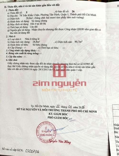 Hình ảnh Bán nhà 78 Trần Khắc Chân Tân Định Quận 1