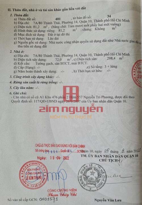 Hình ảnh Bán nhà 7A/80 Thành Thái Phường 14, Quận 10