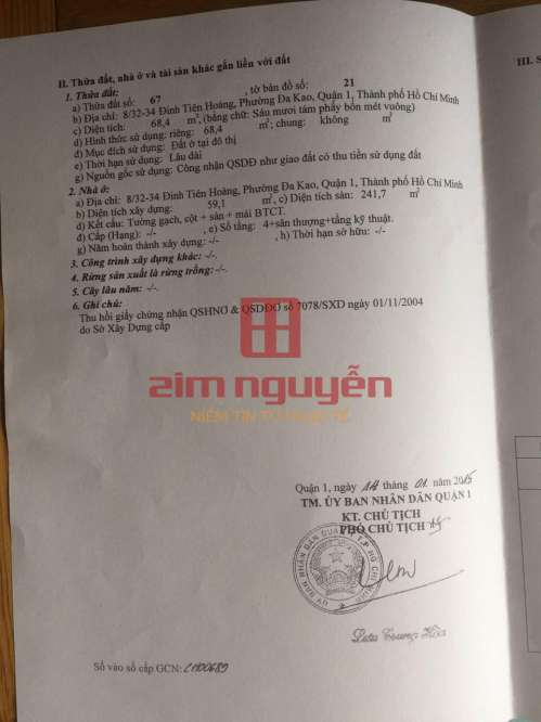 Hình ảnh Bán nhà 8/32 8/34 Đinh Tiên Hoàng Phường Đa Kao Quận 1