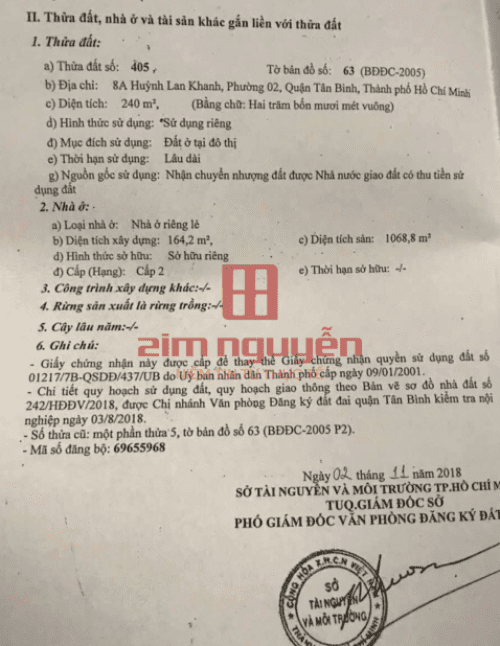 Hình ảnh Bán Nhà 8 Huỳnh Lan Khanh Phường 2 Quận Tân Bình