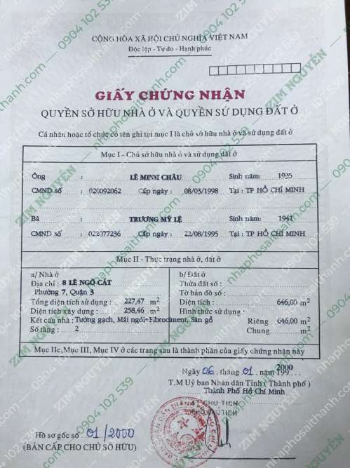 Hình ảnh Bán nhà 8 Lê Ngô Cát Phường Võ Thị Sáu, Quận 3
