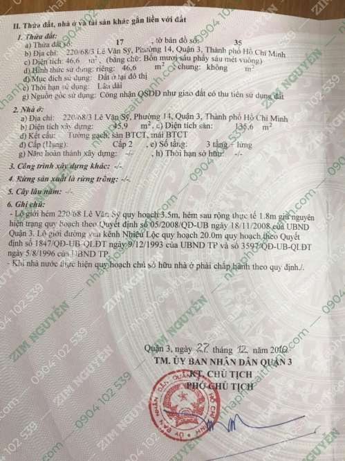 Hình ảnh Bán nhà 828 Trường Sa, Phường 14, Quận 3