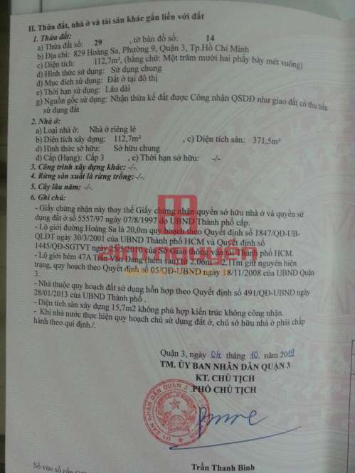 Hình ảnh Bán nhà 829 Hoàng Sa, Phường 9, Quận 3