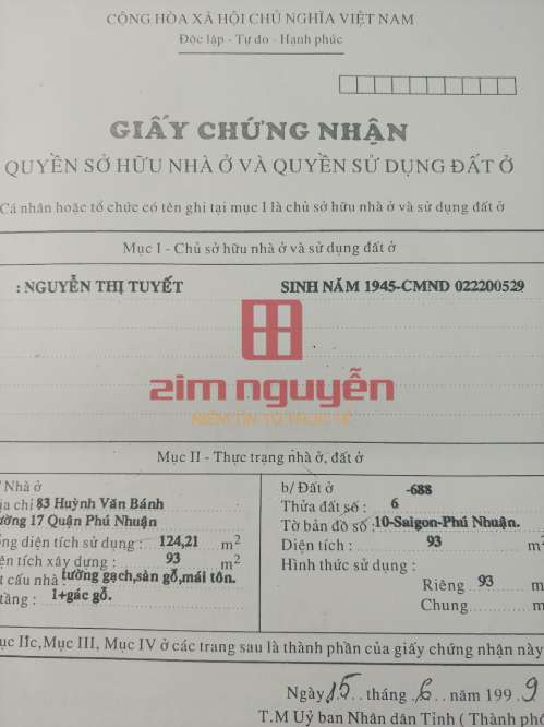 Hình ảnh Bán Nhà 83 Huỳnh Văn Bánh Phường 17 Quận Phú Nhuận