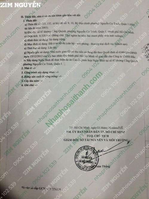 Hình ảnh Bán tòa nhà 87 Cống Quỳnh Phường Nguyễn Cư Trinh Quận 1