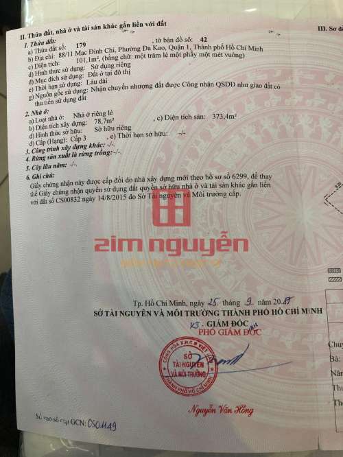 Hình ảnh Bán nhà 88/11 Mạc Đỉnh Chi, Phường Đa Kao, Quận 1