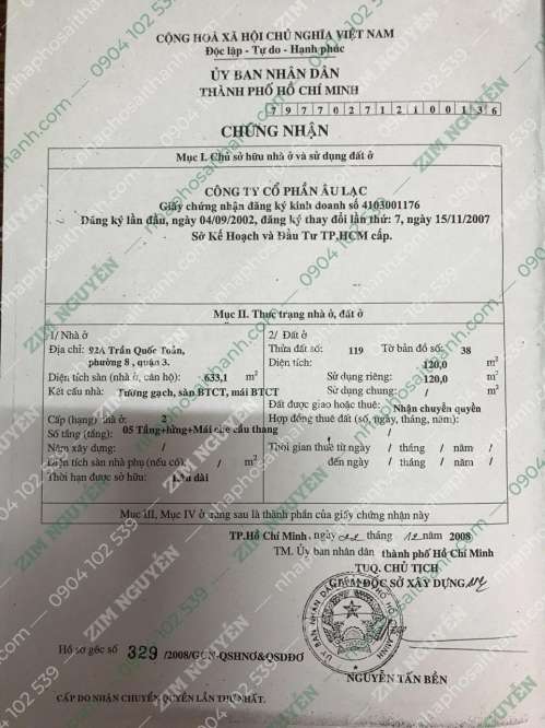 Hình ảnh Bán nhà 92A Trần Quốc Toản, Phường Võ Thị Sáu, Quận 3