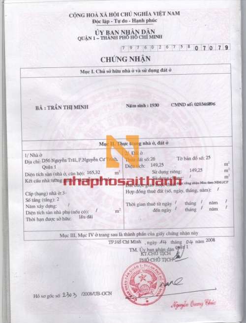 Hình ảnh Bán nhà D56 Nguyễn Trãi Phường Nguyễn Cư Trinh Quận 1
