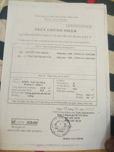 Hình ảnh Bán Nhà Hẻm Xe Hơi 237/67C Trần Văn Đang, Phường 11, Phường Bàn Cờ