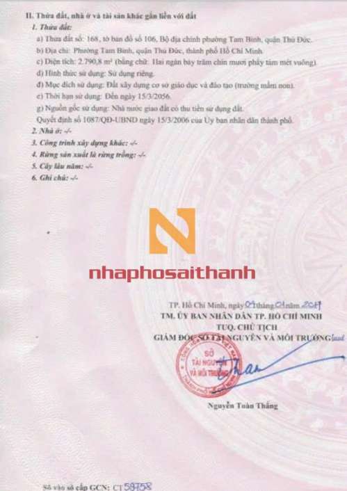 Hình ảnh Bán đất Trường Mầm Non Dự Án khu dân cư Savico Phường Tam Bình Thủ Đức