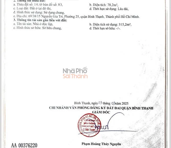 Hình ảnh Bán Nhà Hẻm Xe Hơi 69/38/15 Nguyễn Gia Trí, Phường 25, Bình Thạnh