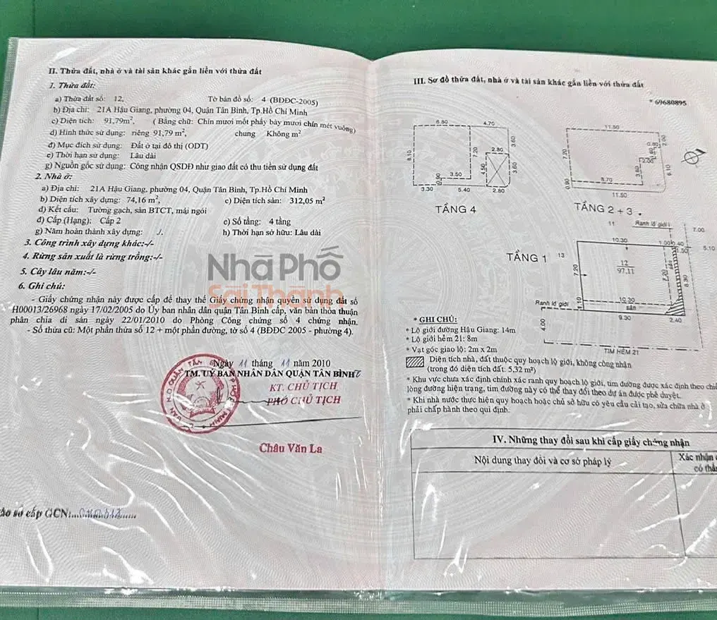 Hình ảnh Bán Nhà Mặt Tiền 21A Hậu Giang, Phường 4 , Quận Tân Bình