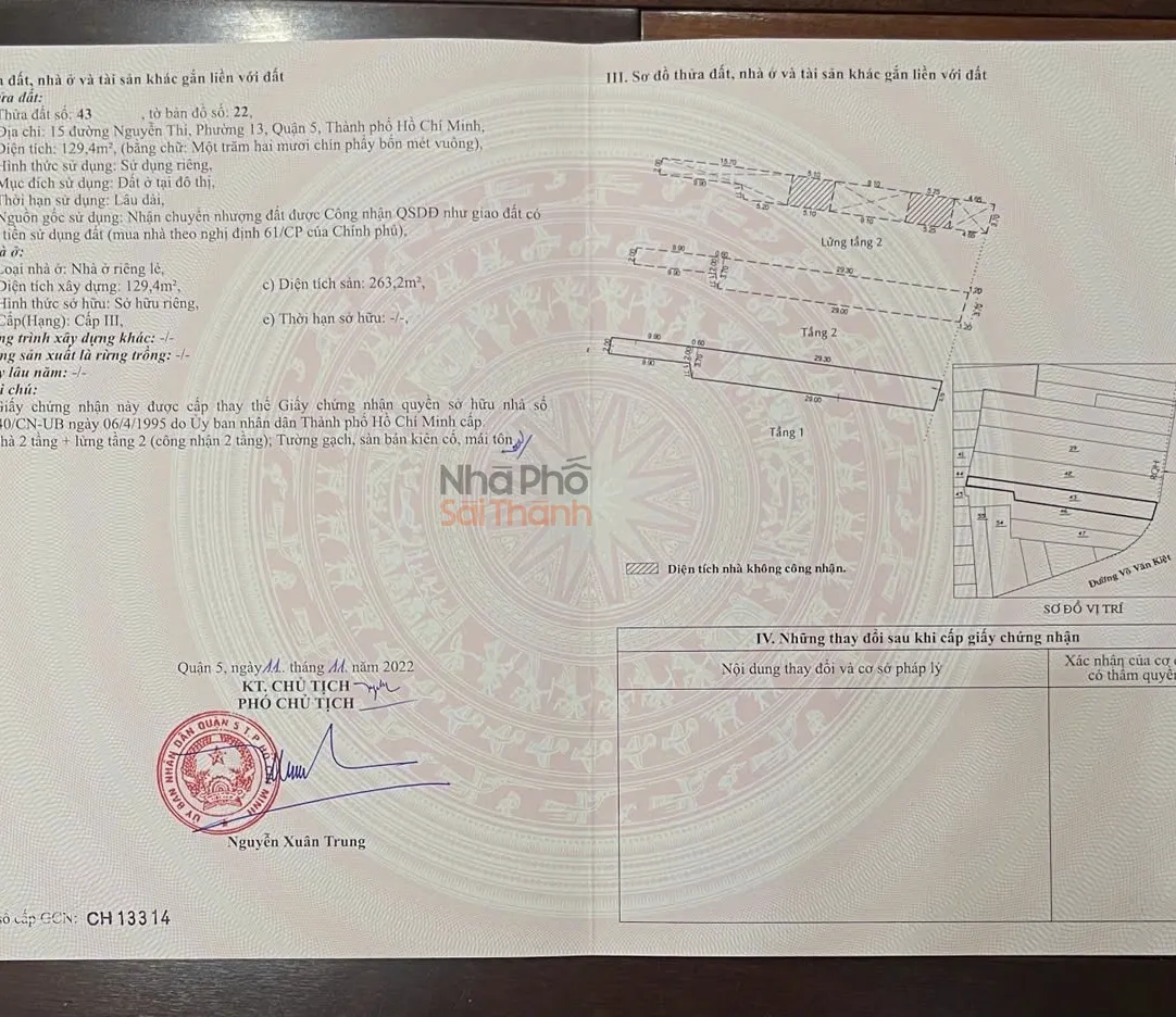 Hình ảnh Bán Nhà Mặt Tiền 15 Nguyễn Thi, P.13, Q.5