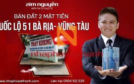 Bán đất 2 mặt tiền Quốc lộ 51, Xã Phước Hòa, Thị Xã Phú Mỹ, Bà Rịa Vũng Tàu